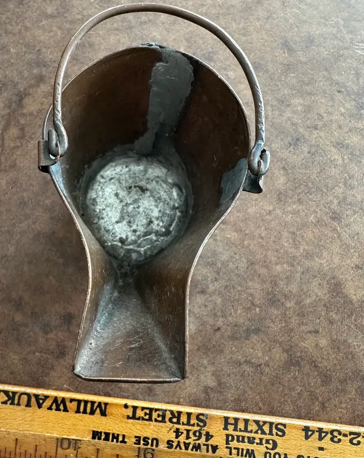 Miniature Copper Coal Hod Bucket Hammered Artisan