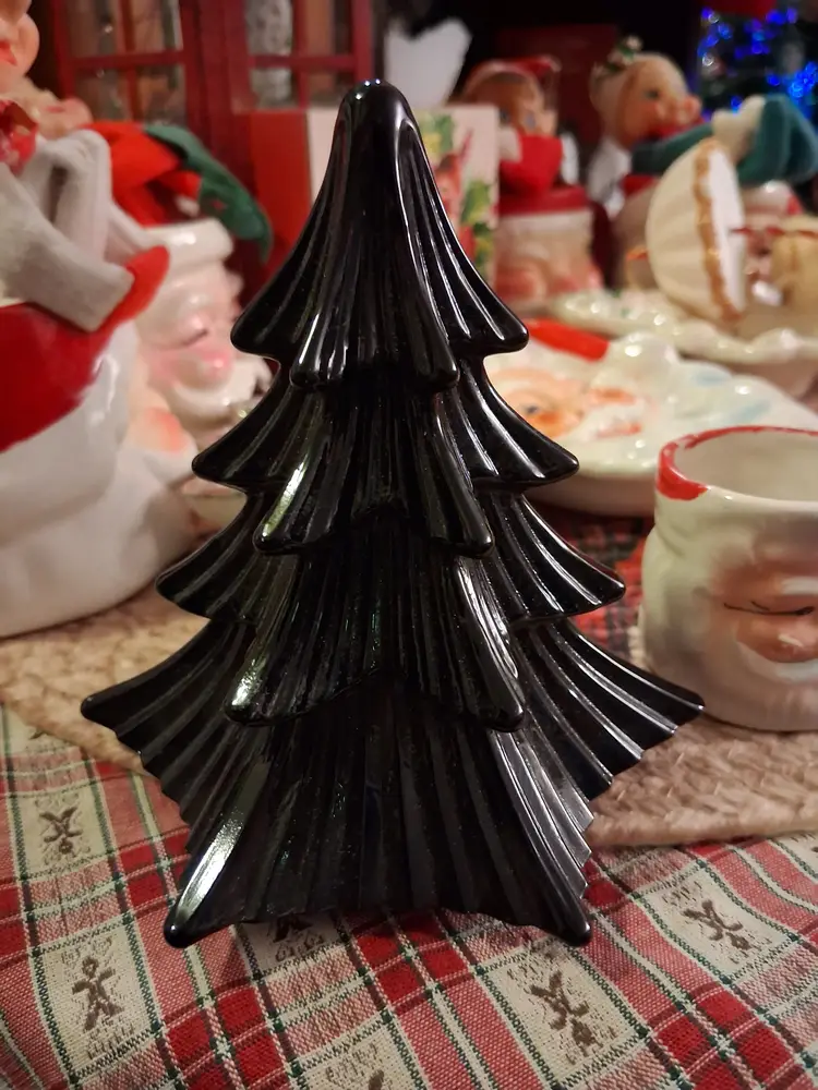 Vintage Black Glass Mosser Christmas Tree, Made From Original Viking Glass Mould
