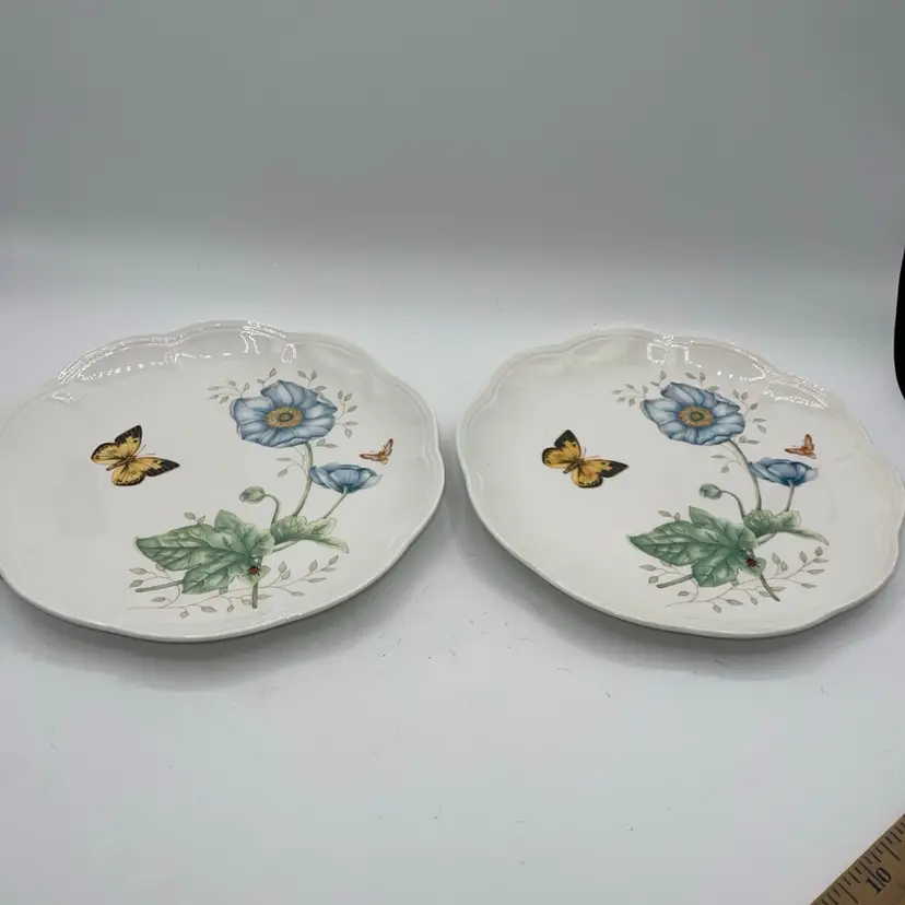 Lenox Butterfly Meadow 9-1/8” Luncheon Plates Monarch (2)