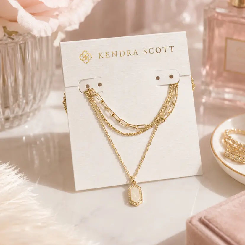 Kendra Scott 3 Layer Gold Necklace Mini Elisa