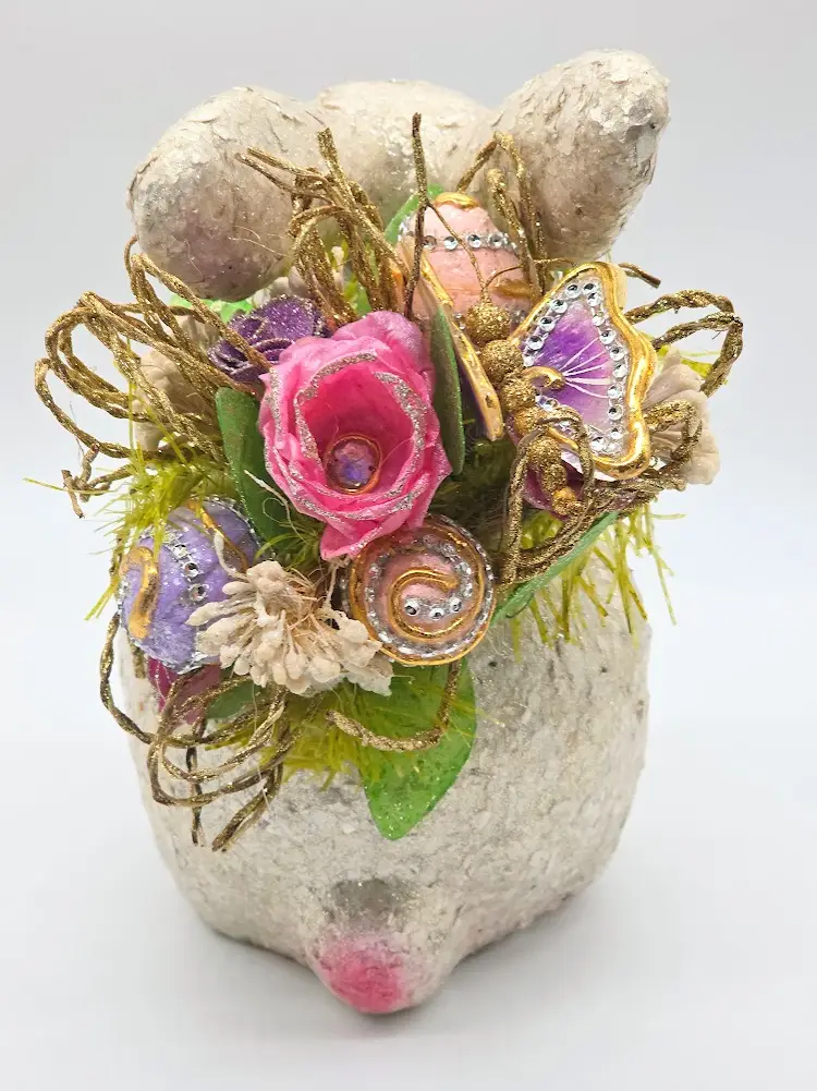 Pier 1 Capiz Easter Bunny  and Flower Table Decor