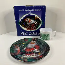 Melamine Twas the Night Before Christmas Milk & Cookie Plate and Cup Set NO BOOK