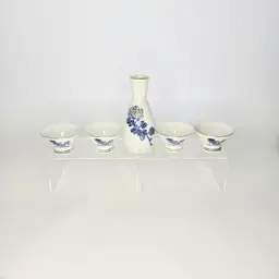 #102  Kiku-Masamune Sake Set Porcelain Gold Rim/Base Japan Marked