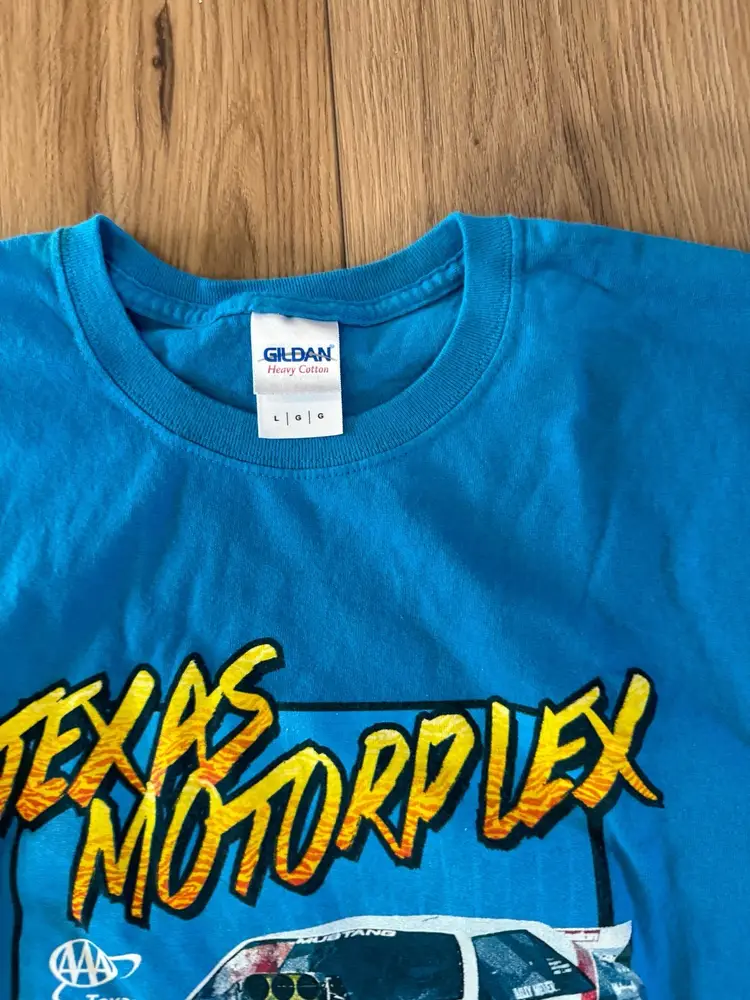 NHRA DRAG RACING AAA Fall Nationals Texas Motorplex T Shirt Large Gildan Blue