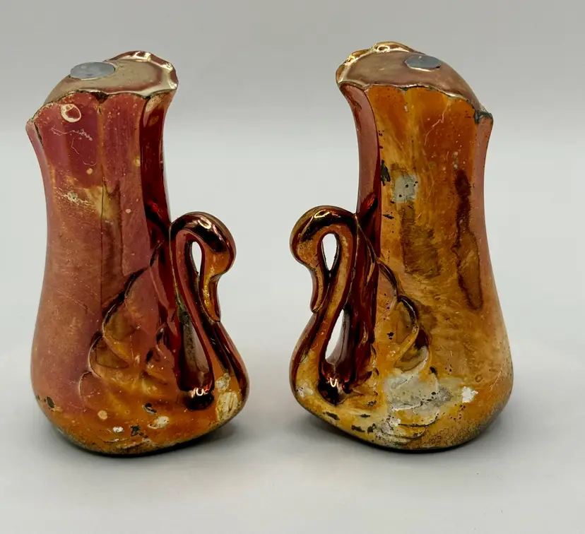 Vintage 1960’s Swan Salt & Pepper Shakers, Silver plated  Mid-Century Modern Home Decor, Unbranded, Made In Japan