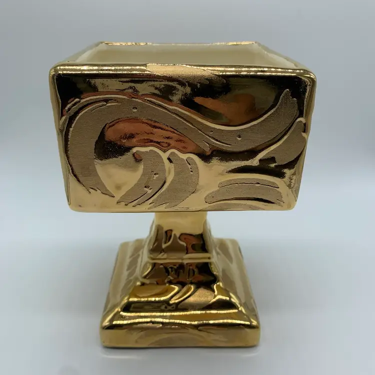 Swetye Salem Ohio 23K Gold Footed Pedestal Vase Candy Dish
