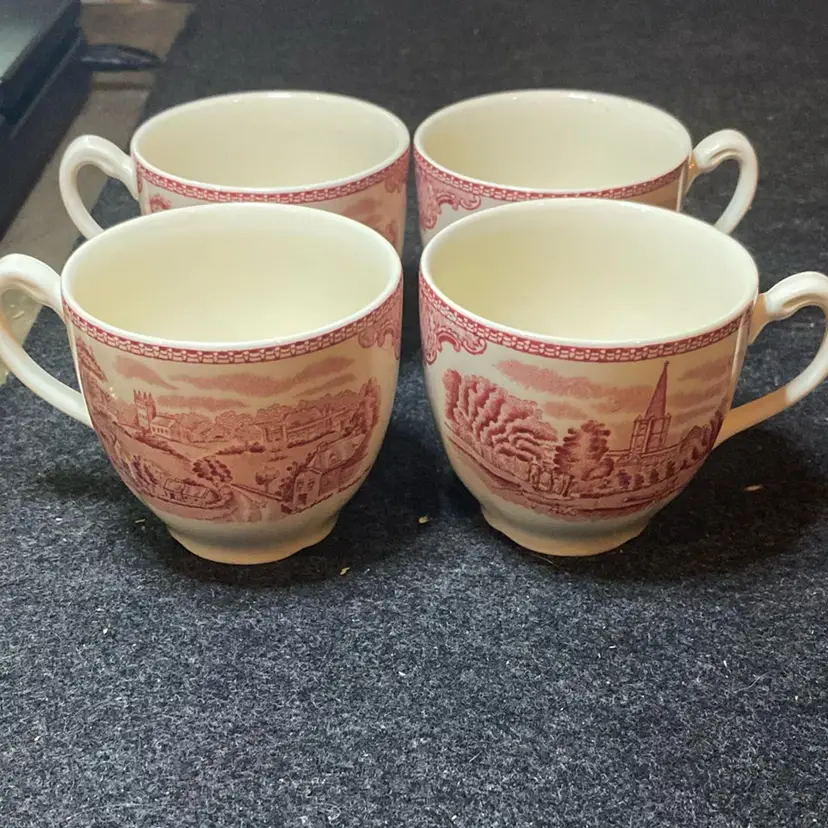 Set Of 4 Johnson Bros Tea Cups - Penhurst Kentin- Stratford On Avon Made In England