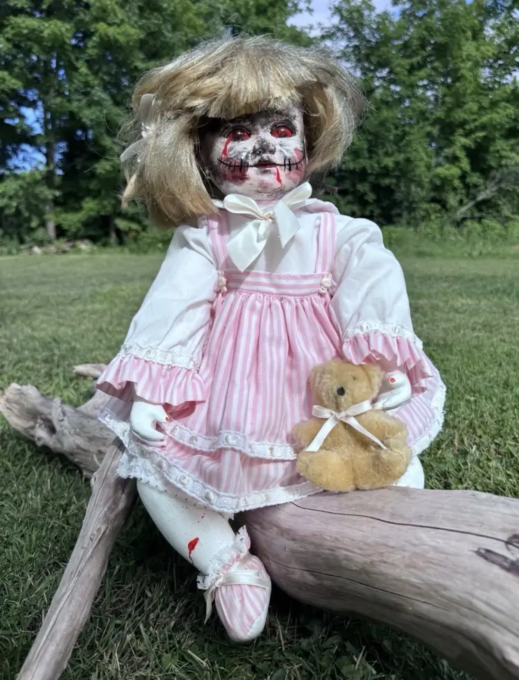 Horror Doll Horrible Harriet Scary Halloween OOAK (one Of A Kind) 19” Hand Painted Stage Prop Or Halloween Decoration