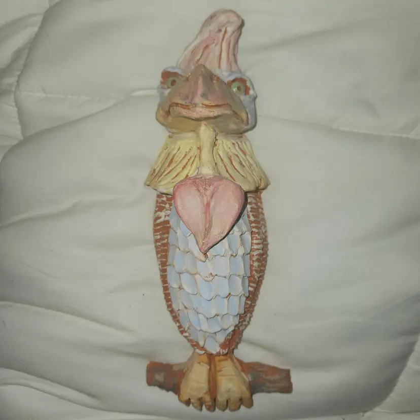 OOAK Wierdo Handmade Pottery Bird Wall Hanging Wonky Wallburds Barry Treu