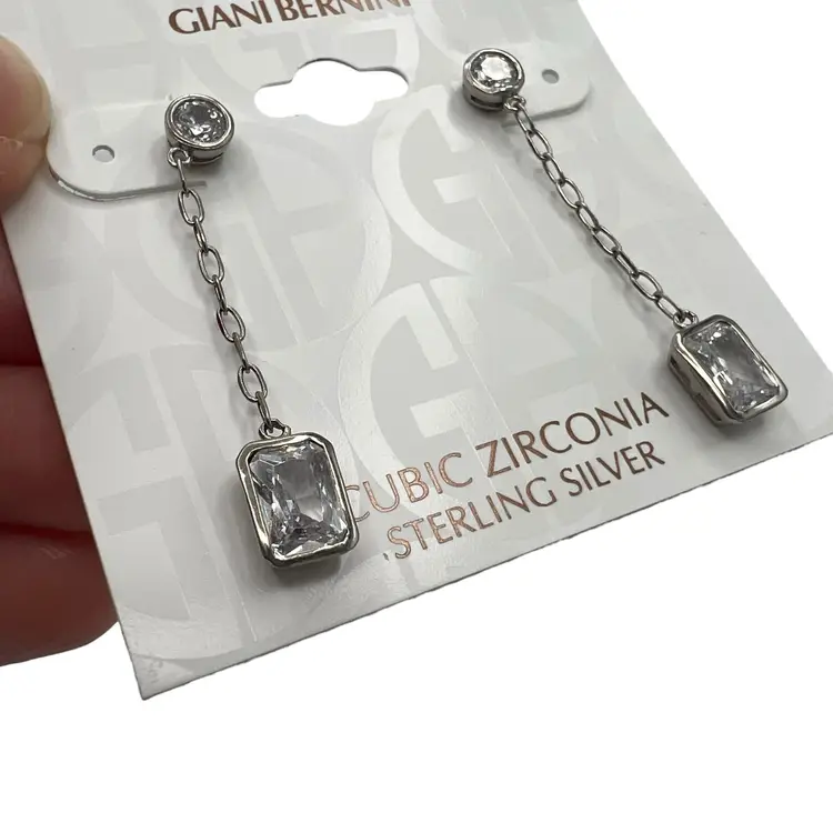 NWT Giani Bernini Sterling Silver Cubic Zirconia Chain Drop Earrings