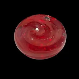 Red And Orange Galaxy Swirl Hot Glass Fiji Paper  Weight