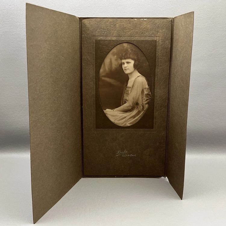 Antique Portrait Photo 1920s Woman Beautiful Dress Duke Little Rock Arkansas