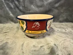 Pier 1 One Hand Painted Earthenware Cereal Salad Bowl 5.75” Vallarta Red FUC