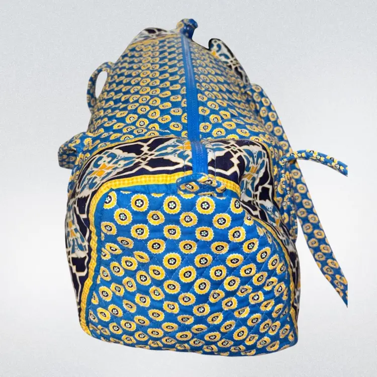 Vera Bradley Provencal Duffle & Drawstring Bag Set Blue Yellow Retired