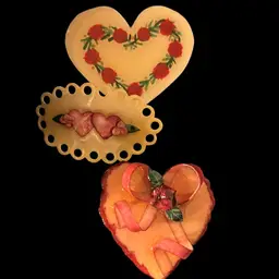 Three Artisan Valentine Brooches