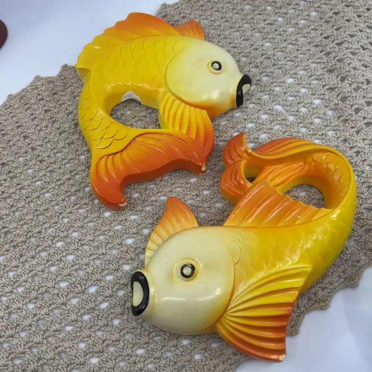 Miller Chalkware Orange Fish As Is 6”