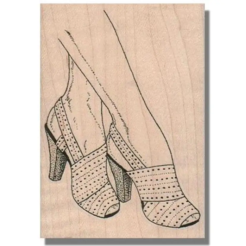 Legs With Shoes Rubber Stamp - Retro Fashion Stamp