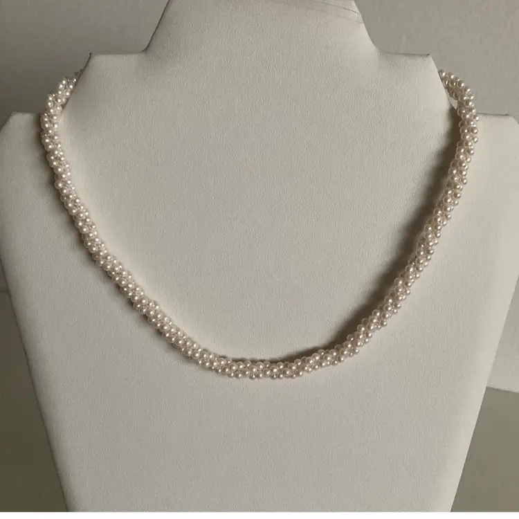 1960’s Twisted Faux Pearl Triple Strand Necklace
