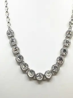Lia Sophia Silver Tone Crystal Rhinestone Necklace