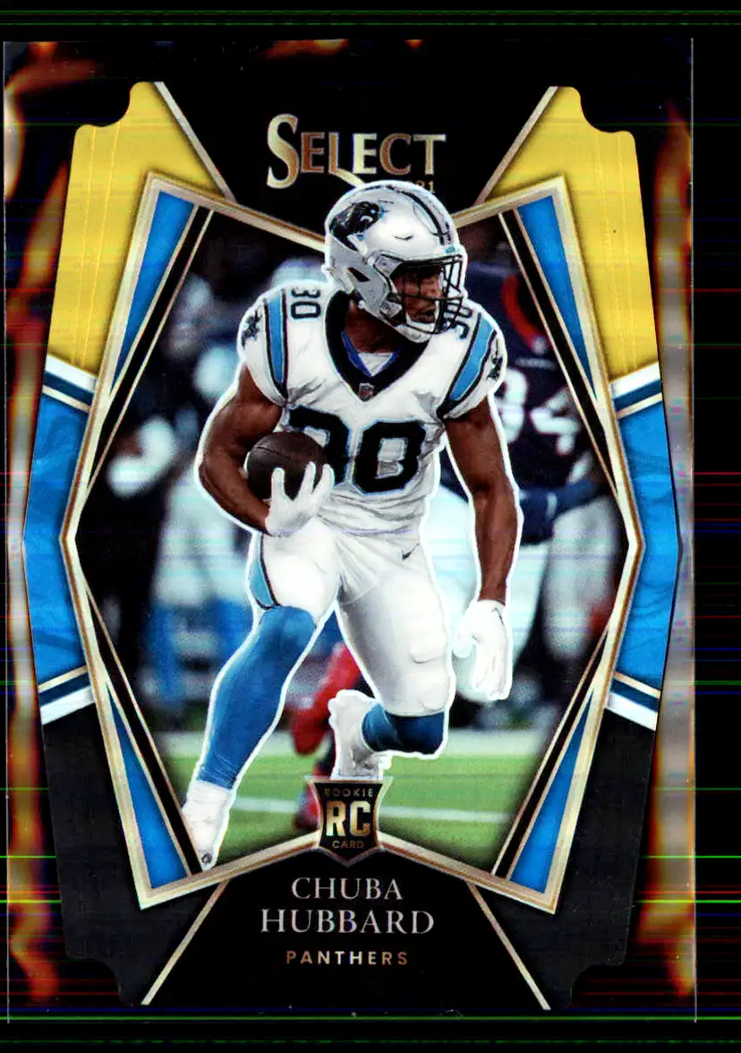 Chuba Hubbard 2021 Panini Select Black & Gold Prizm Die Cut #176 - Carolina Panthers - (147-13)
