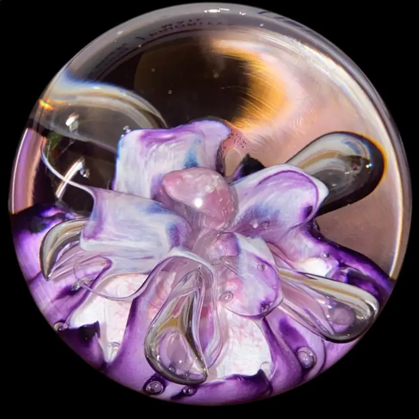 #05 - Vintage Selkirk Glass Scotland Paperweight - Multi-colored