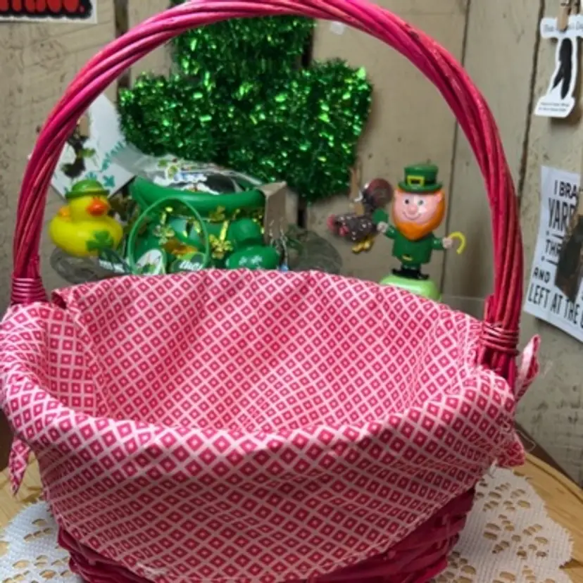Pink Basket Easter Basket cloth liner