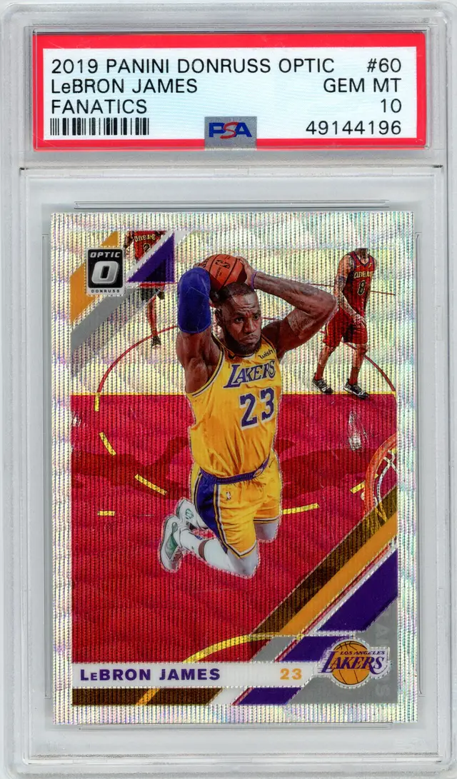 2019 Panini Donruss Optic LeBRON JAMES #60 Fanatics Prizm PSA 10 GEM MT