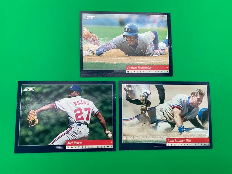 Score 1994 MLB Montreal Expos Lot of 10 Different Trading Cards