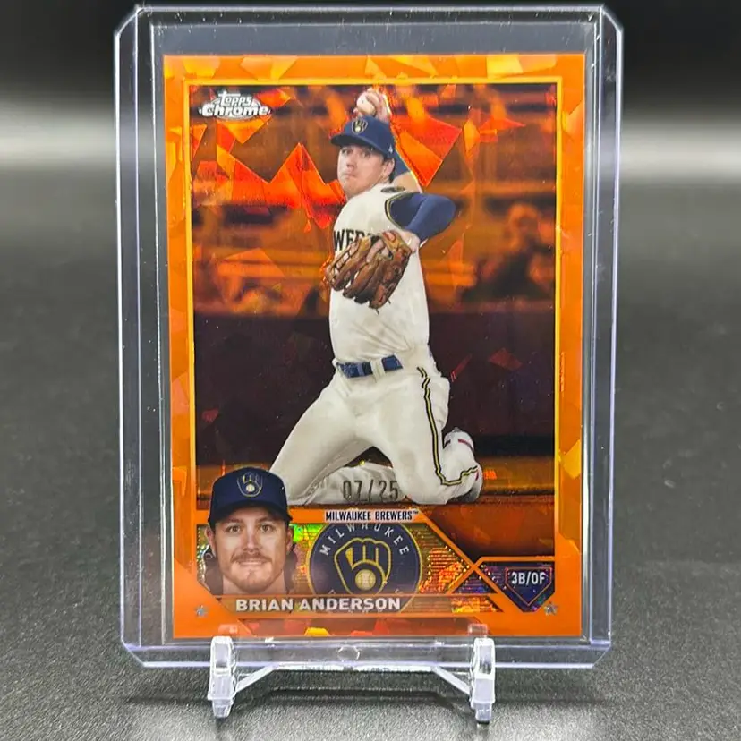 Brian Anderson 2023 Topps Chrome Sapphire Orange /25 Milwaukee Brewers