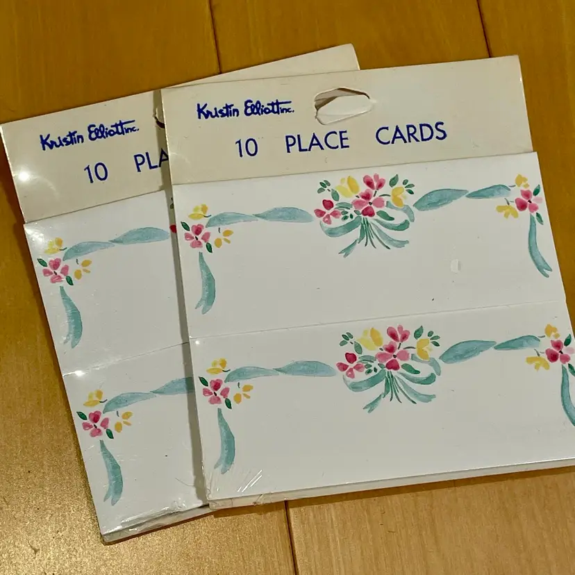 Kristin Elliott Inc. Floral Dining Table Paper Place Cards x2 Sealed Sets of 10 Vintage