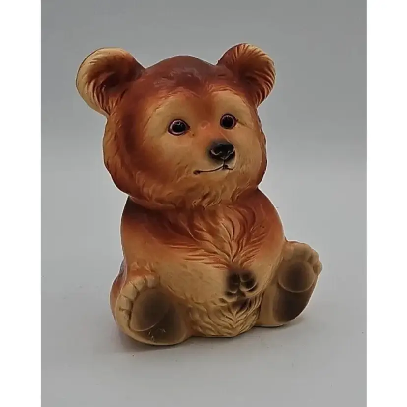 Vintage Ceramic/Chalkware Sitting Bear Bank
