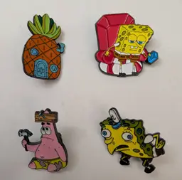 Nickelodeon SpongeBob SquarePants Enamel Pin Lot of 4