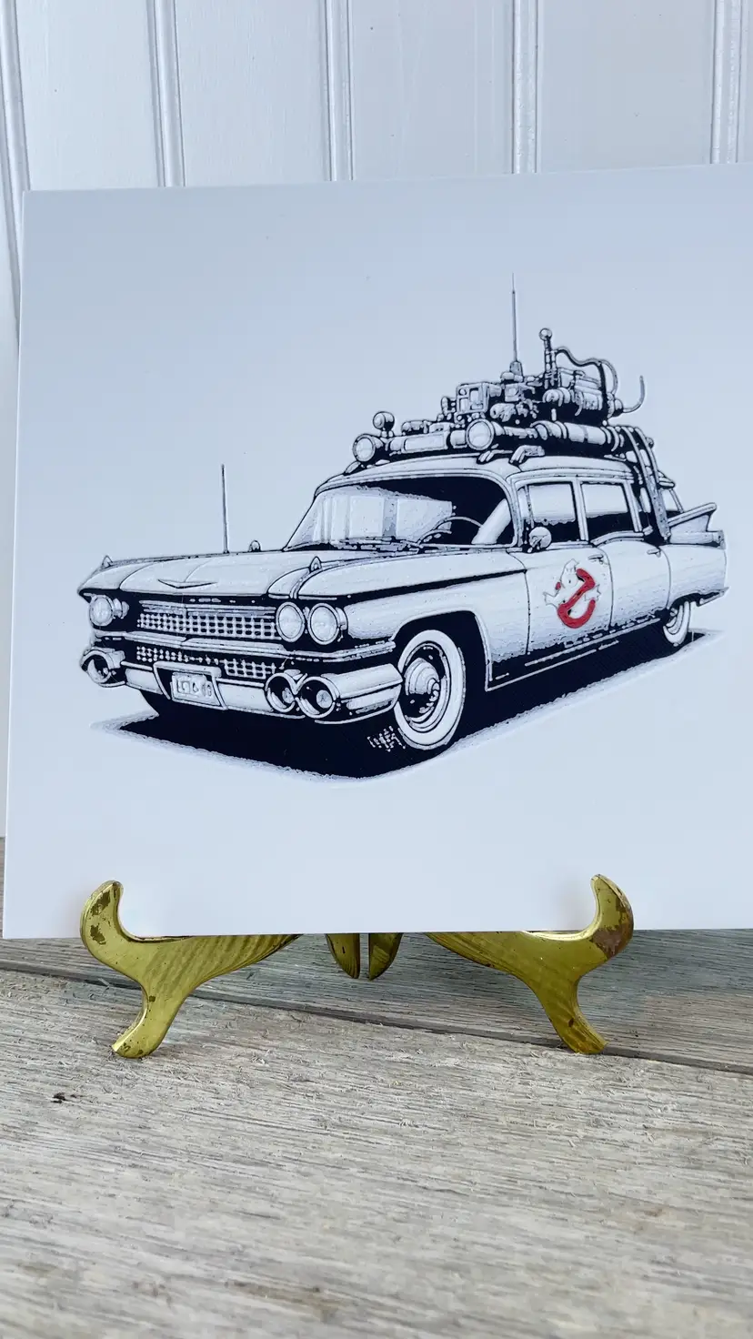 Ecto-1 Wall Art, Ghostbusters Ectomobile Art, 3D Printed Wall Art, Hueforge Art Print, Textured Art