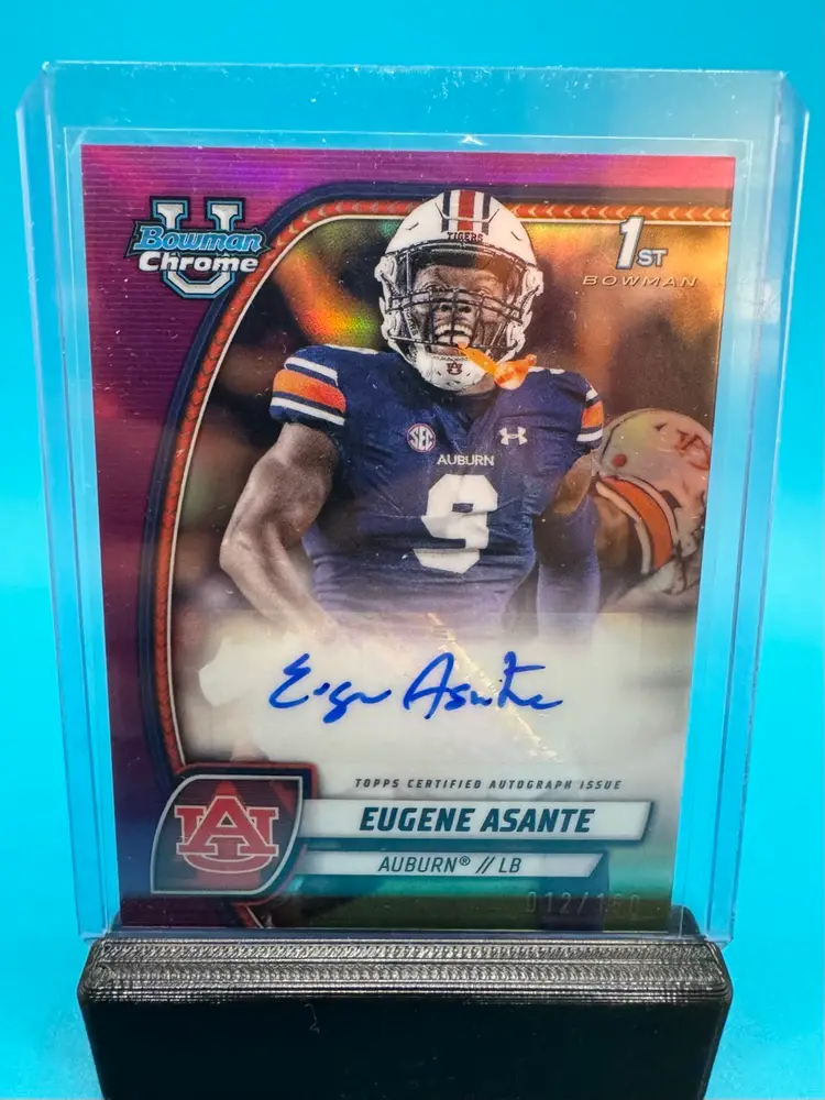 Eugene Asante 1st Bowman Chrome U Fuchsia Refractor Auto /150 Miami Dolphins