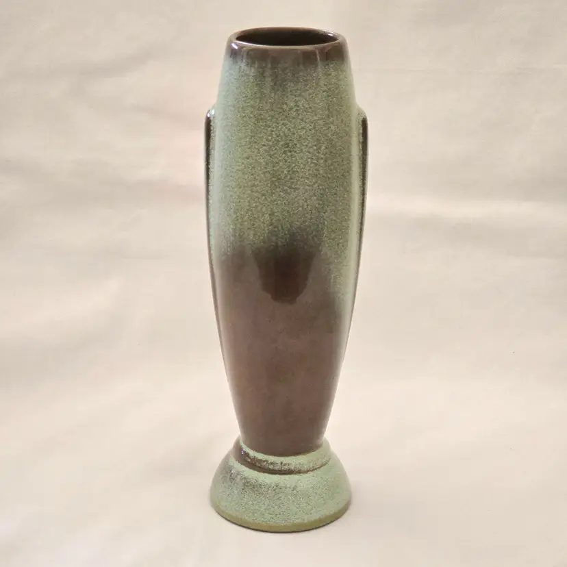 Frankoma Pottery Bud Vase Art Deco style #43 Stamped 8" Tall Vintage Red Ware