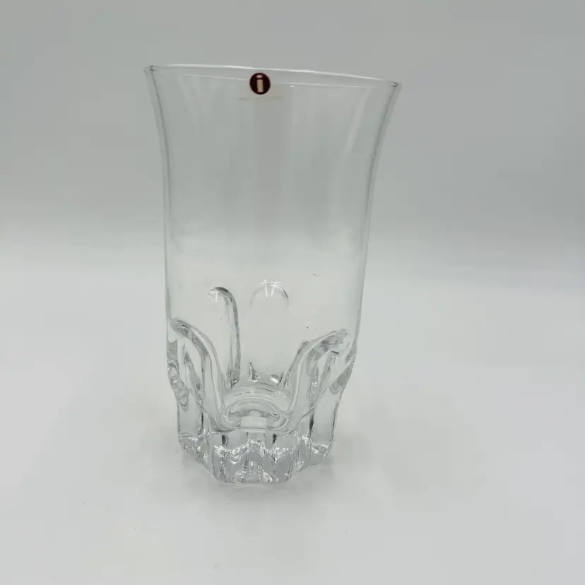 Vintage iittala Finland Crystal Glass Vase Marja Design Tapio Wirkkala 6.5” 1976