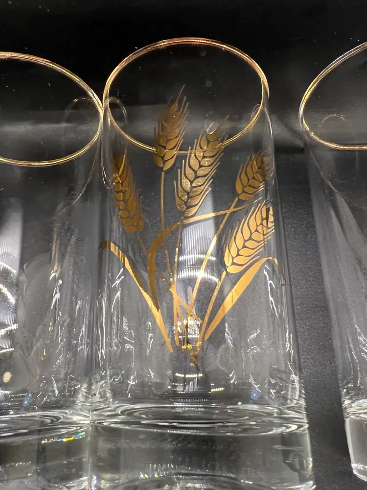 Homer Laughlin Golden Wheat Tall Glasses Set Of 4
