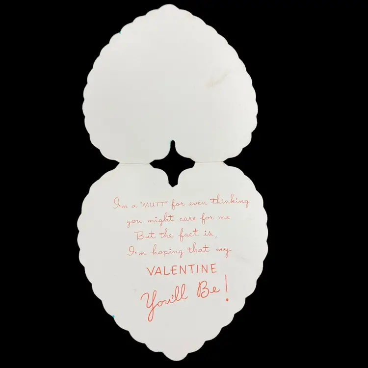 Vintage Americard Valentine Card Puppy Dog Carrot