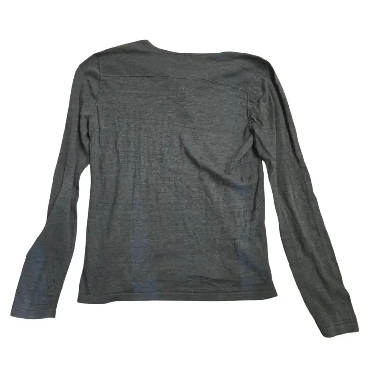 Vince Dark Grey Long Sleeve Henley Shirt Cotton Cashmere Size Large Base Layer