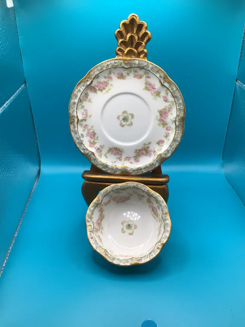 4 Bone China Antique Haviland Ramekin and Saucer Sets