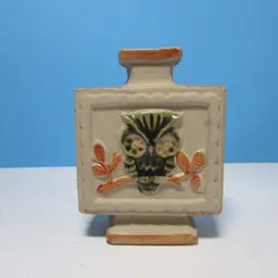 vintage MCM ceramic owl on branch bud vase pedestal square shape kitschy made Japan
