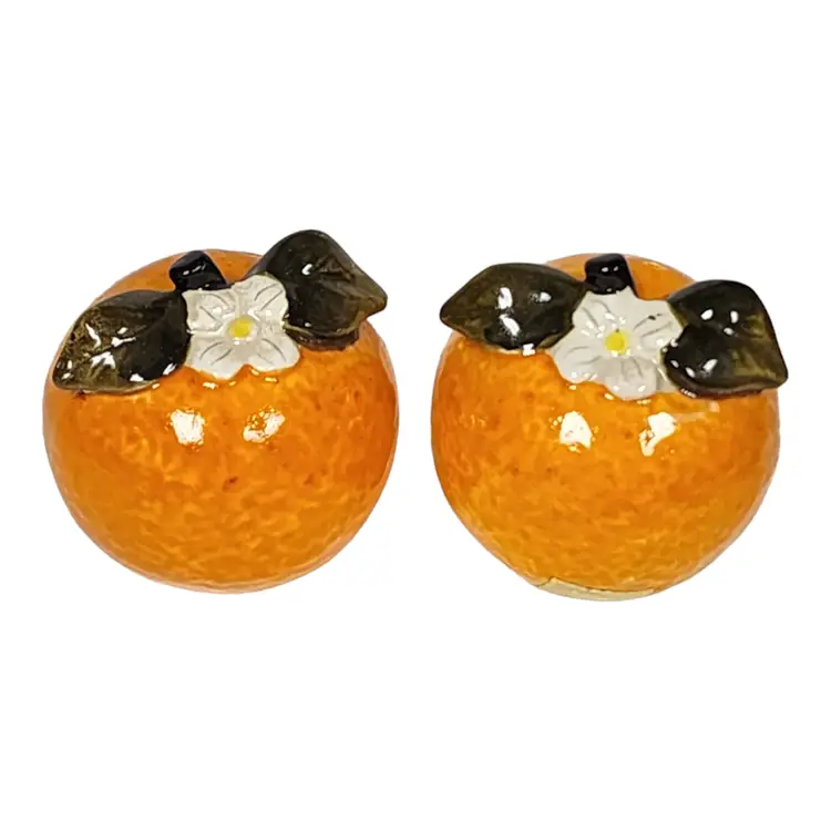 Vintage HH 0100 Ceramic Oranges Salt & Pepper Shakers w/ Box - Made in Japan