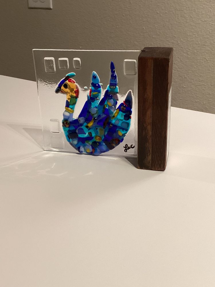 Laura Ann Cohn LAC Birds (tm) Signed Fused Art Glass Sculpture Gospel Glass