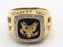Danbury Mint US Army Gold Plated Diamond Eagle Ring