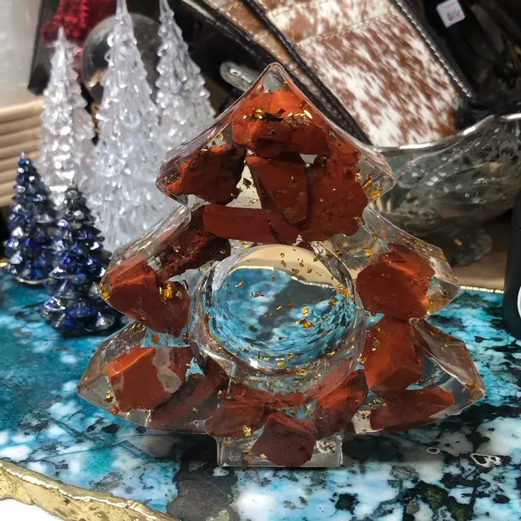 Red Jasper Chip Trinket Dish/ TEALIGHT Holder 🎄