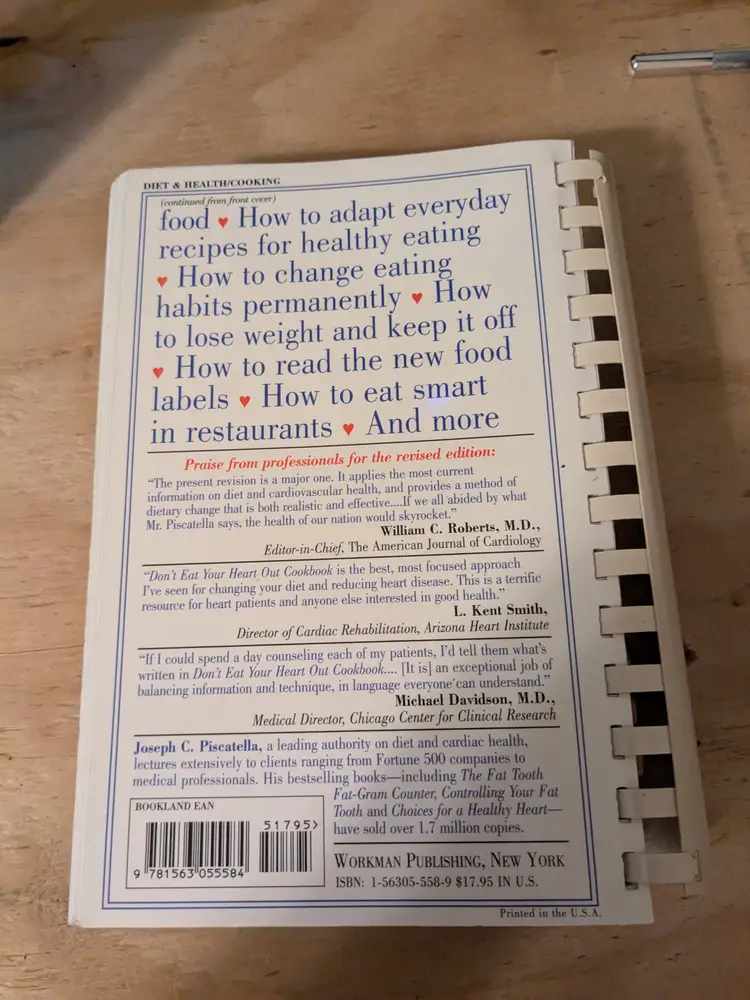 Don't Eat Your Heart Out Cookbook by Bernie Piscatelli