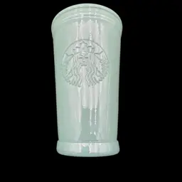 Starbucks Frosted Green Recycled Glass Tumbler, 16oz Cold Cup, Made in Spain