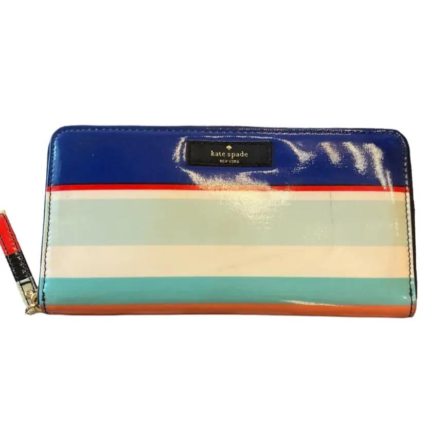 Fun & Cute Kate Spade New York Women's Coated Striped Zip Wallet Multicolor