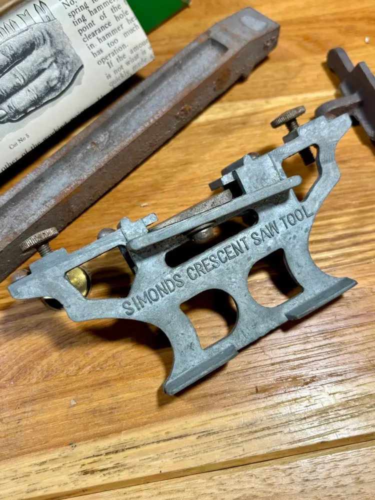 Simonds No. 340 Crescent Saw Tools with Box Instructions Saw Sharpening