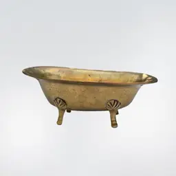 Vintage Small Brass Bathtub With Patina 7in Long